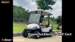 A1S2 + 2 Beyaz Koltuk Elektrikli Golf Arabaları 5KW AC Asenkron Motor 48V Lityum Pil