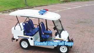 İzle: 48V Lityum Pil Vitrini ile Donatılmış, Uyarı Işıklı, 5 Kişilik Elektrikli Golf Arabası