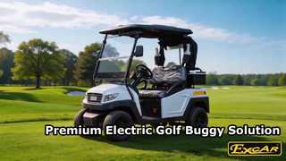 M1S2 Beyaz EXCAR 2 Kişilik Küçük Elektrikli Buggy Golf Arabası PC Ön Cam Vitrinli